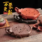 ⚡桃園出貨⚡功夫茶盤紫砂茶海壺承萬象更新茶具葫蘆茶盤茶托儲水式迷你幹泡臺