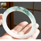 ＊頂園翡翠＊《老坑泛光冰種飄蘭花緬甸玉骨鐲手鐲》 保證A貨 附冰種鑑定書