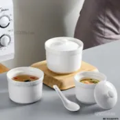 陶瓷燉盅 白瓷附蓋燉 燕窩碗 陶瓷碗 隔水燉盅 蒸湯盅 茶碗蒸 蒸蛋盅 湯盅 燉盅碗飯店 餐廳 白燉盅 魚翅羹 茶碗蒸 