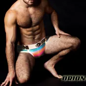 ORION 條紋運動三角內褲 台灣製造 加強囊袋包覆 男平口褲 男丁字褲 抗菌內褲 後空提臀內褲 四角褲 泳褲-8450