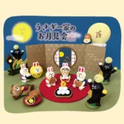 『新品現貨』日本正版 月見 中秋 Decole concombre 擺飾 禮物 貓 兔兔 兔兔擺飾 貓咪擺飾 裝飾