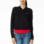美國百分百【全新真品】Armani Exchange 棉質 立領 外套 夾克 AX 黑色 女 XS M號 H696