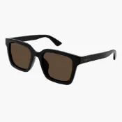 【GUCCI 古馳】方形膠框偏光抗UV太陽眼鏡(GG1582SK-004 LETTERING系列 偏光鏡片)