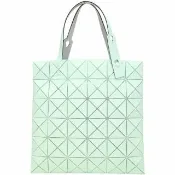 【ISSEY MIYAKE 三宅一生】BAOBAO LUCENT W COLOR 6x6 撞色霧面幾何手提托特包-綠x淺綠