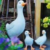 月鳥商社 美式鄉村鴨子擺飾 戶外園藝庭院花園陽臺多肉盆栽花盆花器假山水池流水魚缸造景裝飾擺件 房間咖啡店民宿店面裝飾擺件擺