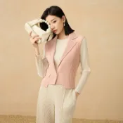 三宅一生上衣 褶皺三宅一生衣服高品質褶皺褶衣 專櫃同款褶皱西服款马甲2025秋季时尚小香风休闲百搭通勤款双排扣短款上衣