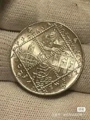 捷克斯洛伐克1988年布拉格集郵博覽會100克朗紀念幣，品相未使用品，發行量僅7萬1千枚，很少見物品-2892