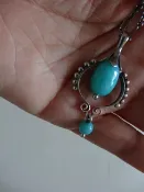 全新 專櫃正品真品 GEORG JENSEN 喬治傑生之 641 年度項鍊可參考 天河石 天空藍寶石