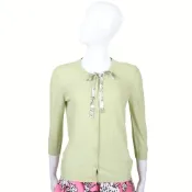 MAX MARA 淺綠色印花綁帶針織外套