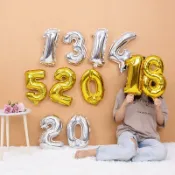 協貿國際日用品生活1館 婚慶婚房裝飾氣球 16寸大號數字氣球 生日宴會派對裝飾鋁箔氣球