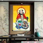 宗教九天應元雷聲普化天尊畫像雷祖掛畫道教神像畫道場供奉絹絲卷軸畫 5/12
