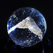 (店+)👑稀有 立體維度 金字塔 粉白 幽靈水晶球 28MM 白幽靈 水晶 幽靈水晶