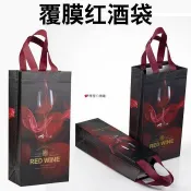 可開發票☆桃園出貨💕&無紡布紅酒袋紅酒包裝雙支裝通用禮品袋葡萄酒瓶手提袋2只