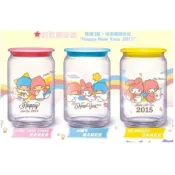 全新7-11 美樂蒂*雙星仙子40週年紀念限定造型玻璃儲存罐(粉紅蓋雙星彩虹款)