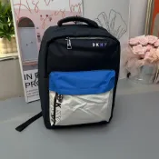 開學季【shoes鞋魔】出口外貿正品DKNY女包 26春夏新款雙拼色電腦包 休閒旅行包 大容量雙肩包 學生書包