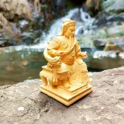 爆款熱賣&免運&武財神關公像關二爺黃楊木雕神明雕像雕刻伽藍菩薩關聖帝君擺件