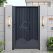 【客製化 訂金勿拍】中式鋁合金別墅庭院雙開門農村鋁藝自建房花園不鏽鋼院子大門戶外花園門 庭院鋁合金門 庭院大門
