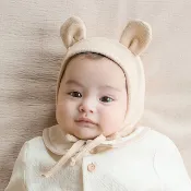 Happy Prince  韓國製 Bebe小熊天絲嬰兒童帽