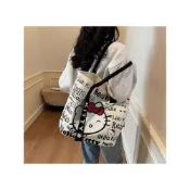 (店+)HelloKitty帆布包女大容量包包學生單肩手提袋可愛KT貓通勤托特包 🔥書香雅閣