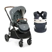 【Joie】versatrax™E 多功能三合一推車 (藍)+savvy lite air嬰兒揹帶