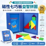 【台灣現貨】兒童磁性七巧板 益智拼圖 書本式好收納 早教啟蒙玩具 幾何圖形認知 邏輯思維訓練 幼兒園禮物 安全木製拼板