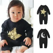 (店+)【Baby 童衣】兒童長袖連身衣 男童燙金印花連身服 嬰幼童寶寶外出連身裝 70015