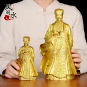協貿國際日用品生活1館 風水閣銅諸葛亮擺件裝飾品銅像孔明神像學業事業家居工藝禮品