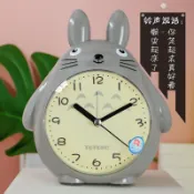 【台灣出貨】龍貓靜音雙音樂鬧鐘 兒童學生夜燈貪睡時鐘 卡通可愛床頭鐘