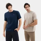 【Arnold Palmer 雨傘】男裝-經典四色傘貼布繡休閒T-Shirt(多色選)