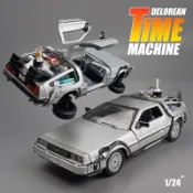 WELLY 1:24 壓鑄合金模型車 DMC-12 delorean 回到未來時光機金屬玩具車兒童玩具禮品系列