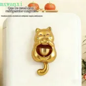 MXWANXI門鈴磁吸,有創意的招財貓店主風鈴,令人愉悅的聲音祝福可拆卸動物造型風鈴適用於冰箱