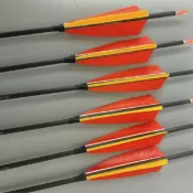 鼎盛貿易行 純碳真羽箭支4.2/6.2內徑純碳桿4英寸真羽反曲競技弓美獵弓傳統弓
