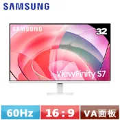 【良興購物網】SAMSUNG三星 32型 ViewFinity S7 4K平面顯示器 S32D707EAC 白色