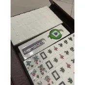 《就是黑白賣》馬牌34mm壓克力白玉廣東麻將.36mm.壓克力麻將.白色.全白.贈排尺