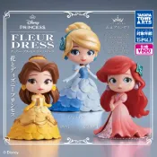〖西森〗(現貨)迪士尼公主花飾洋裝公仔 T-ARTS 扭蛋 轉蛋 貝兒 仙杜瑞拉 艾麗兒 小美人魚 公主 全3款