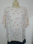 全新　FIDI米黃色橘花短袖襯衫　【服飾專區】☆流星百寶屋☆