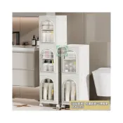 (店+)【安安家具】防塵夾縫櫃 寬窄縫收納櫃 衛生間浴室防水廚房多層帶輪可折疊儲物櫃 多層置物架 廚房夾縫置物架 廚具櫃 落地收