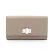 【DOKODEMO】【二手】芬迪FENDI Selleria 雙折長款皮夾 8M0308 灰褐色皮革 Peekaboo Selleria 雙扣長版皮夾 女士二手 B