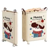 【享生活】摺疊洗衣籃-大號 小狗/九宮格-(兒童玩具收納箱/附輪储物箱)