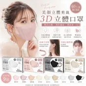 萬康丨日本正品（60入/盒裝）M碼 3D口罩 立體口罩 高端盒裝 獨立包裝 多巴胺穿搭 泡泡紗耳帶 小顏3D效果拋棄式