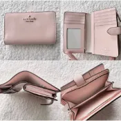 九成新 Kate Spade 兩折中夾 十字紋 KS 防刮皮 送禮 禮物 女朋友 女生 包包 錢包 菱格紋 真皮