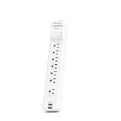 (店+)【CyberPower】防突波 7 插座 2 USB 2.4A 充電延長線(P0718UB0-TW)《白》