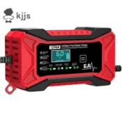 12V 6A 汽車脈衝修復電池充電器 LCD 顯示屏智能快速充電凝膠鉛酸充電器適用於汽車摩托車-歐盟插頭