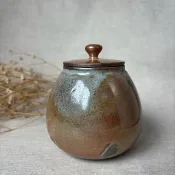 志野柴燒中茶罐-D