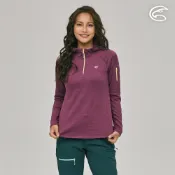 ADISI 女連帽透氣快乾保暖中層衣(手臂口袋) AL2221068 (S-XL) 紫竹梅｜磨毛 刷毛 彈性 排汗速乾
