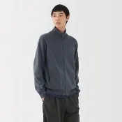 【MUJI 無印良品】男可水洗米蘭諾螺紋拉鍊開襟衫(深灰/黑色/煙燻藍)