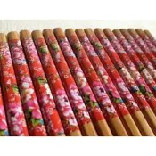 竹藝坊~筷子客家花布。客家花筷。婚禮小物搭筷套。牡丹紅花竹筷木筷CH-01
