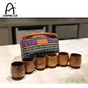 川山岳海 [ CAMPING ACE 野樂 ] 天然木 6 杯組 / 木製茶杯 250ml / ARC-156-14