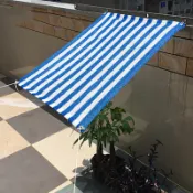 嘉義免運♕藍白條紋遮陽網 加密加厚防曬網 陽台隔熱網 遮光網 園藝用品