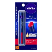 NIVEA 妮維雅 花王 潤唇膏 Rich Care & Color 純紅 2g b4312 日本直送